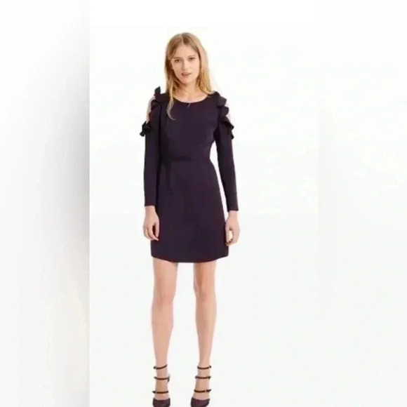 NWT Club Monaco Plum Teodora Ruffle Sleeve Dress Size 4 - Picture 1 of 12